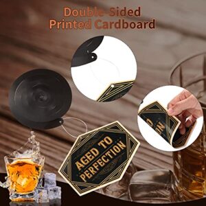 46 Pcs Whiskey Birthday Party Decorations Whiskey Party Hanging Swirls Aged to Perfection Party Supplies Black Gold Birthday Hanging Swirls Decoration for Men Adult 30th 40th 50th Birthday Decorations