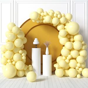 house of party pastel yellow balloons – pale yellow balloon garland kit, 5/12/18 inch light yellow balloons for easter party decorations, bridal shower, wedding & birthday decorations