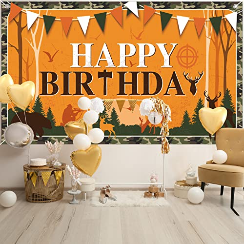 Hunting Birthday Party Supplies Gone Hunting Photography Backdrops Hunting Birthday Party Decoration Camo Birthday Party Supplies Hunting Backdrop Decor for Birthday Camo Camping Hunting Themed Party