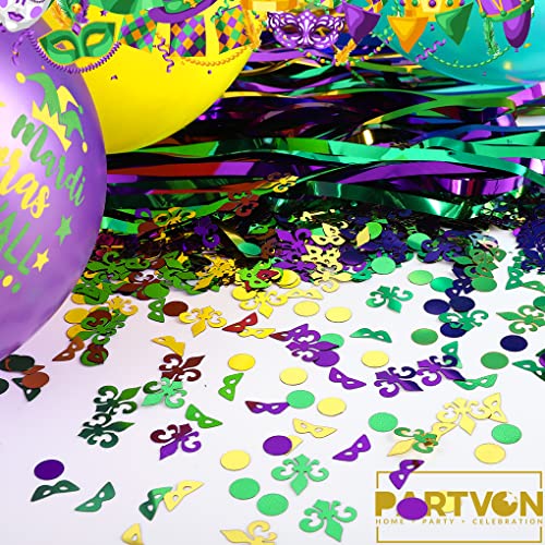 Mardi Gras Party Decoration Confetti | Masquerade Fleur De Lis Party Supplies Centerpiece | Mardi Gras Birthday New Orleans Carnival Theme Party Sequins Table Decor Party Sprinkles Decorations