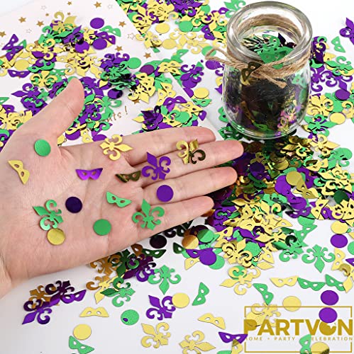 Mardi Gras Party Decoration Confetti | Masquerade Fleur De Lis Party Supplies Centerpiece | Mardi Gras Birthday New Orleans Carnival Theme Party Sequins Table Decor Party Sprinkles Decorations