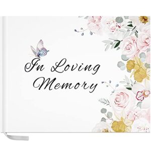 taope funeral guest book| memorial guest book | celebration of life funeral guest book| in loving memory | 10.2” x 7.8”, guest sign in book(flower)