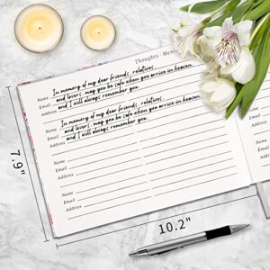 TAOPE Funeral Guest Book| Memorial Guest Book | Celebration of Life Funeral Guest Book| in Loving Memory | 10.2” x 7.8”, Guest Sign in Book(Flower)