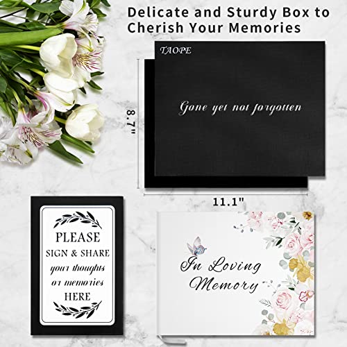 TAOPE Funeral Guest Book| Memorial Guest Book | Celebration of Life Funeral Guest Book| in Loving Memory | 10.2” x 7.8”, Guest Sign in Book(Flower)