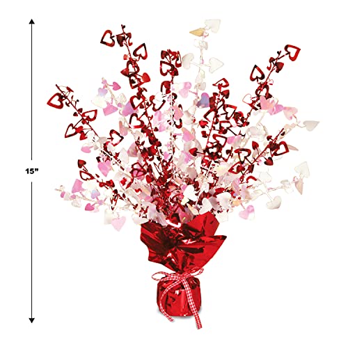 Beistle Heart Gleam 'N Burst Centerpiece, 15-Inch, 1 Per Package