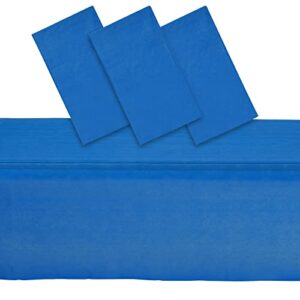 6 pack royal blue plastic tablecloth for party table decorations, rectangular table cover for grad party (54 x 108 in)