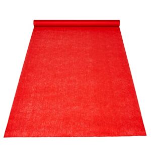 red carpet runner for party, 50 ft runway aisle for weddings, banquets, prom nights, movie themed decorations (40 gsm, 3″ wide)