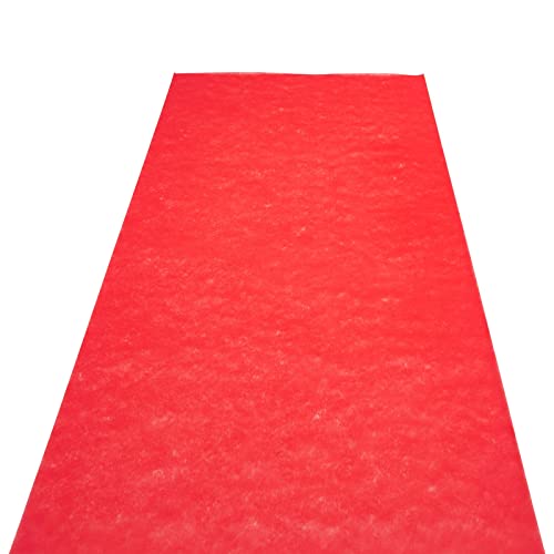 Red Carpet Runner for Party, 50 Ft Runway Aisle for Weddings, Banquets, Prom Nights, Movie Themed Decorations (40 gsm, 3" Wide)