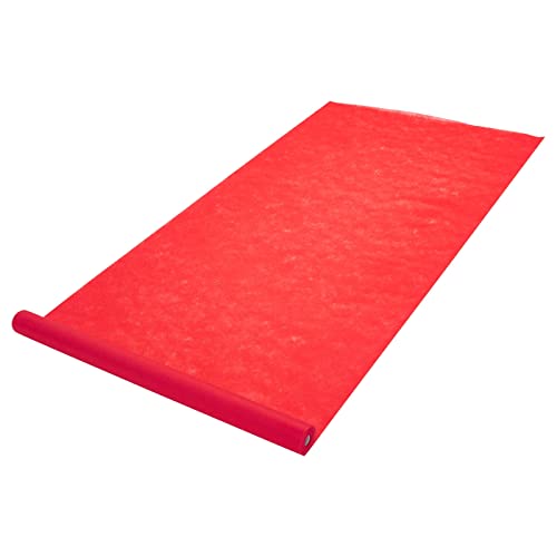 Red Carpet Runner for Party, 50 Ft Runway Aisle for Weddings, Banquets, Prom Nights, Movie Themed Decorations (40 gsm, 3" Wide)