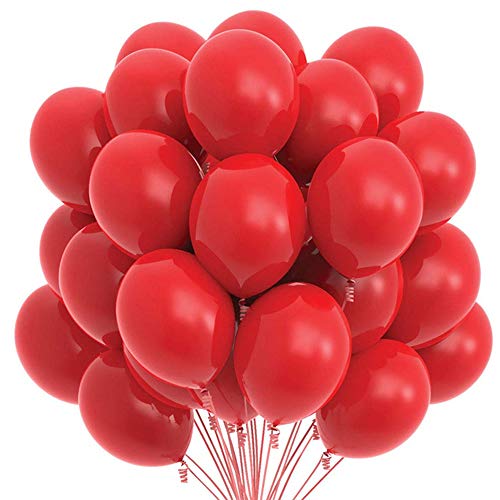 PeStary 50pcs 12inch Red Balloons Latex Balloon for Party (Red)