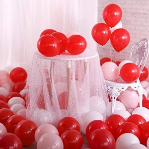 PeStary 50pcs 12inch Red Balloons Latex Balloon for Party (Red)
