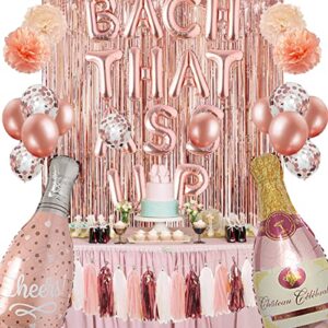 bachelorette party decorations – bach that balloons banner sign brunch bridal shower for rose gold nash bachelorette party supplies