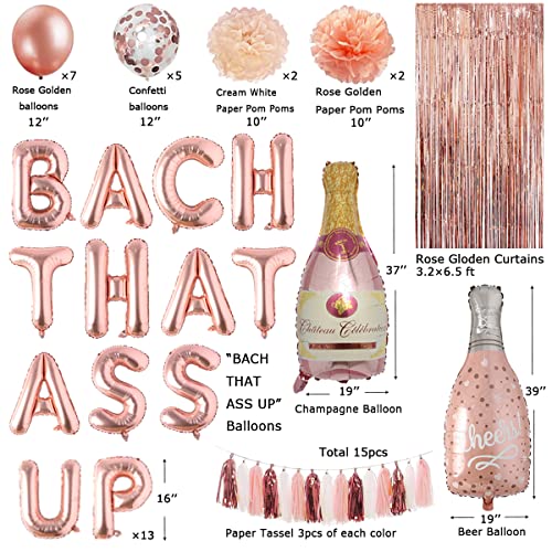 Bachelorette Party Decorations - Bach That Balloons Banner Sign Brunch Bridal Shower for Rose Gold Nash Bachelorette Party Supplies