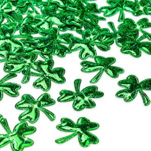 50Pcs St. Patrick's Day Shamrocks Table Confetti Sprinkles St Patricks Day Decorations Glitter Lucky Irish Green Scatter Shamrocks Assorted Cutouts Party Confetti for DIY Holiday Party Supplies