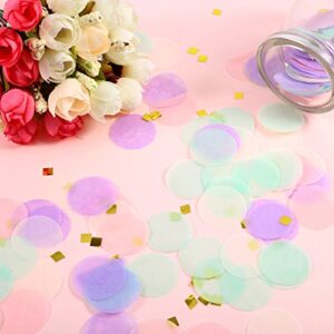 Unicorn Confetti 1 Inch Round Tissue Paper Table Confetti Unicorn Party Decoration, 1.76 oz (Mint Green, Purple, Pink, Cream)