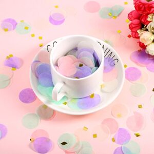 Unicorn Confetti 1 Inch Round Tissue Paper Table Confetti Unicorn Party Decoration, 1.76 oz (Mint Green, Purple, Pink, Cream)