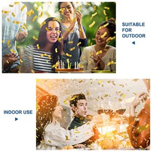 Yeunmu Confetti Cannon 2 Pack (Gold), 16 inches+Longer Confetti Poppers Perfect for photography , Party Poppers Confetti Shooters Suitable for Fundraiser, Drive-by Birthday Parade, Graduation, Wedding.