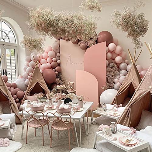 Blush Dusty Pink Balloon Garland Matte Latex Nude Pink Balloons Double-Stuffed Retro Pink Balloon Arch Kit For Party Wedding Baby Shower Graduation Birthday Decoration