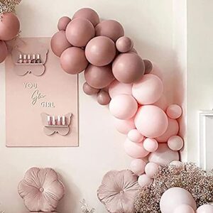 Blush Dusty Pink Balloon Garland Matte Latex Nude Pink Balloons Double-Stuffed Retro Pink Balloon Arch Kit For Party Wedding Baby Shower Graduation Birthday Decoration