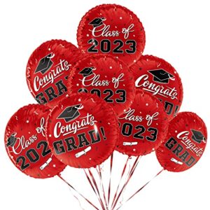 graduation party decorations , congrats grad balloons for 2023 graduation party supplies,12 pcs class red balloons, 17 inch