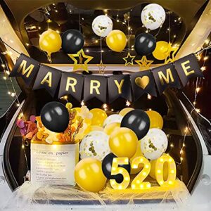 Happy Birthday Banner, Personalized Name Happy Birthday Decorations Black and Gold with 2 Sets A-Z Letters Multi Occasion Bunting Sign Confetti Balloons for Men Women Boys Girls Kids