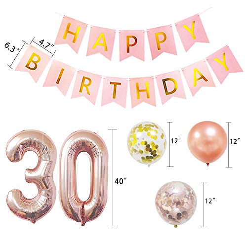 30th Birthday Decorations for Women30 Birthday Decorations for Her 30 Balloon Numbers 30th Birthday Party Decorations