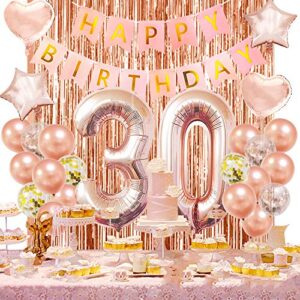30th Birthday Decorations for Women30 Birthday Decorations for Her 30 Balloon Numbers 30th Birthday Party Decorations