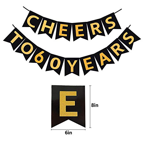 60th Birthday Party Decorations KIT - Cheers to 60 Years Banner, Sparkling Celebration 60 Hanging Swirls, Poms, Perfect 60 Years Old Party Supplies 60th Birthday Decorations