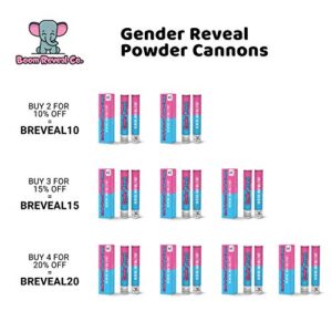 Boom Reveal Co. | Gender Reveal Powder Cannons, Pink OR Blue Set of 2 (18 inch) Gift Ready, Party Popper, Baby Shower Announcement Boy or Girl Decorations (Pink)