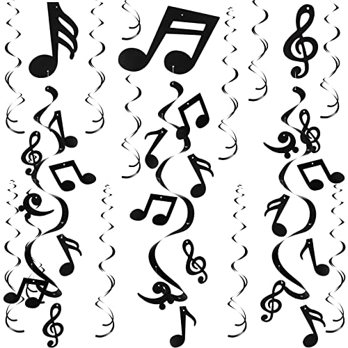 84 Pieces Music Notes Hanging Swirl Music Theme Party Decorations Music Foil Whirl Cutout Spiral Party Favors Wedding Baby Shower Birthday Party Supplies