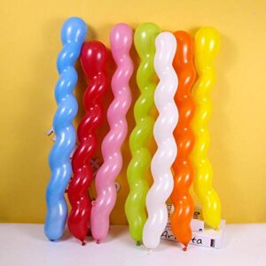 Boopati Latex Spiral Balloon 40 Inches,Mixed Color 100 pcs for Children's Birthday Decoration