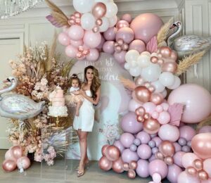 woaipati pastel pink purple balloon arch kit double stuffed lavender balloon garland baby shower decorations for girl birthday party bridal shower bachelorette engagement wedding party decorations