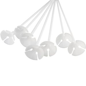 200 Pack White Balloon Sticks, Fun Balloon Holders, Easy to Assemble, 12" Long Balloon Holders