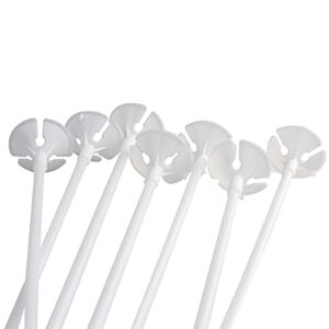 200 Pack White Balloon Sticks, Fun Balloon Holders, Easy to Assemble, 12" Long Balloon Holders