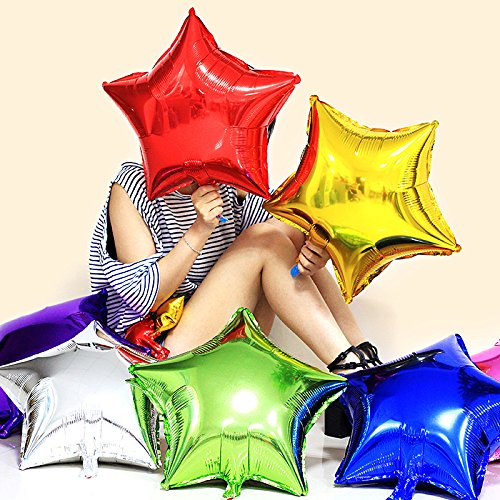 18" Star Balloons Foil Balloons Mylar Balloons Party Decorations Balloons, Gold, 10 Pieces