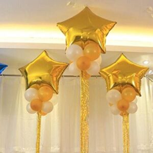 18" Star Balloons Foil Balloons Mylar Balloons Party Decorations Balloons, Gold, 10 Pieces