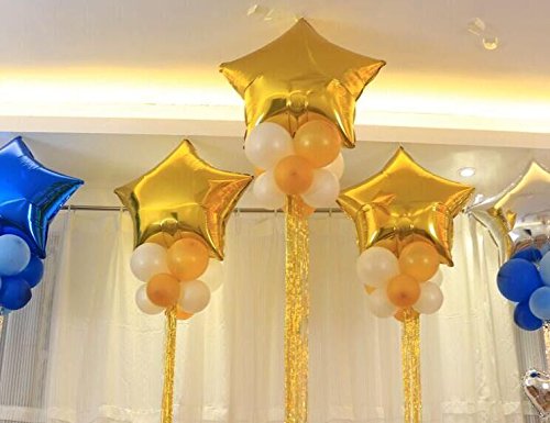 18" Star Balloons Foil Balloons Mylar Balloons Party Decorations Balloons, Gold, 10 Pieces