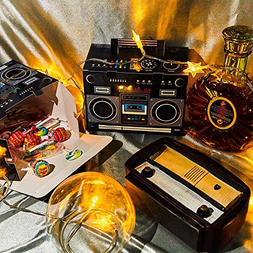 Novelty Boom Favor Boxes 80s Boombox Decorations 1980s Theme Pparty Decorations Boom Box Party Favors Hip Hop Party Decorations Prop Radio Decorations for Retro Hip Hop Theme Party (6 Pieces)