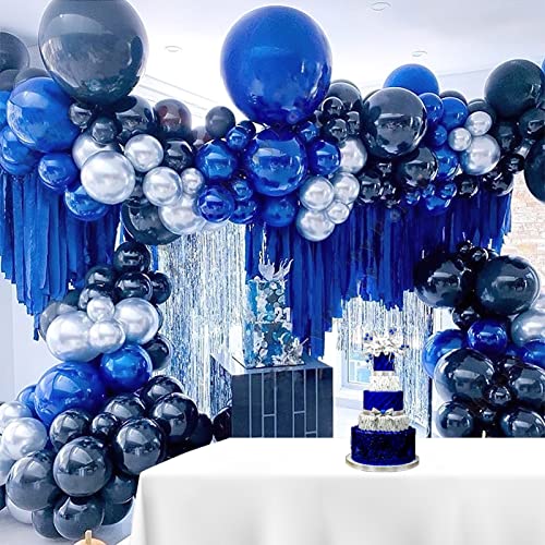 Navy Royal blue Silver balloon Garland Kit 160 PCS dark blue Balloons Arch for boy birthday decorations 50th Men Bithday supplies