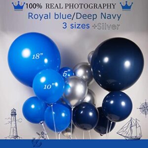 Navy Royal blue Silver balloon Garland Kit 160 PCS dark blue Balloons Arch for boy birthday decorations 50th Men Bithday supplies