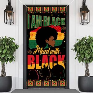 farmnall black history month door cover african american decoration party photography door banner farmhouse holiday decor pattern black red yellow supplies for home office