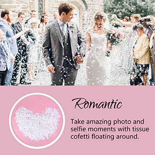 Battife 7.1 Oz White Heart Shaped Confetti, 30000PCS Tissue Paper, Table Confetti for Wedding Celebrations Party, 200 Gram