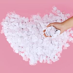 Battife 7.1 Oz White Heart Shaped Confetti, 30000PCS Tissue Paper, Table Confetti for Wedding Celebrations Party, 200 Gram