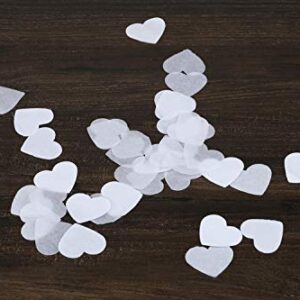 Battife 7.1 Oz White Heart Shaped Confetti, 30000PCS Tissue Paper, Table Confetti for Wedding Celebrations Party, 200 Gram