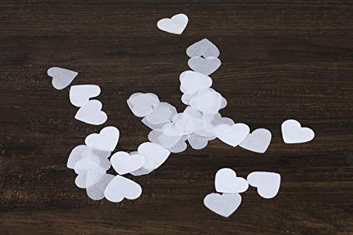 Battife 7.1 Oz White Heart Shaped Confetti, 30000PCS Tissue Paper, Table Confetti for Wedding Celebrations Party, 200 Gram