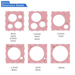 Worown 14 Holes Pink Collapsible MDF Balloon Sizer Box, 1-10 Inch Balloon Sizer Cube, Balloon Size Measurement Tools for Balloon Arches, Balloon Decorations