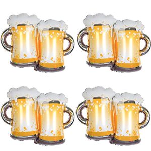 new beer cup balloons set of 4, beer party decorations, balloons for beer festival birthday party men beer party decorations,polyester aluminum film balloon 39 inches cheers balloons…
