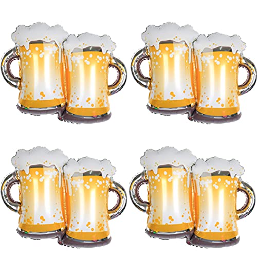 New Beer Cup Balloons Set of 4, Beer Party Decorations, Balloons for Beer Festival Birthday Party Men Beer Party Decorations,Polyester Aluminum Film Balloon 39 Inches Cheers Balloons…