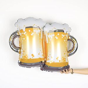 New Beer Cup Balloons Set of 4, Beer Party Decorations, Balloons for Beer Festival Birthday Party Men Beer Party Decorations,Polyester Aluminum Film Balloon 39 Inches Cheers Balloons…