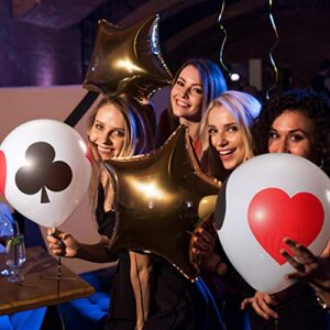 12 Inch Casino Card Night Latex Balloons, 50 Pack Poker Balloons Casino Party Balloons, Casino Night Poker Birthday Decorations